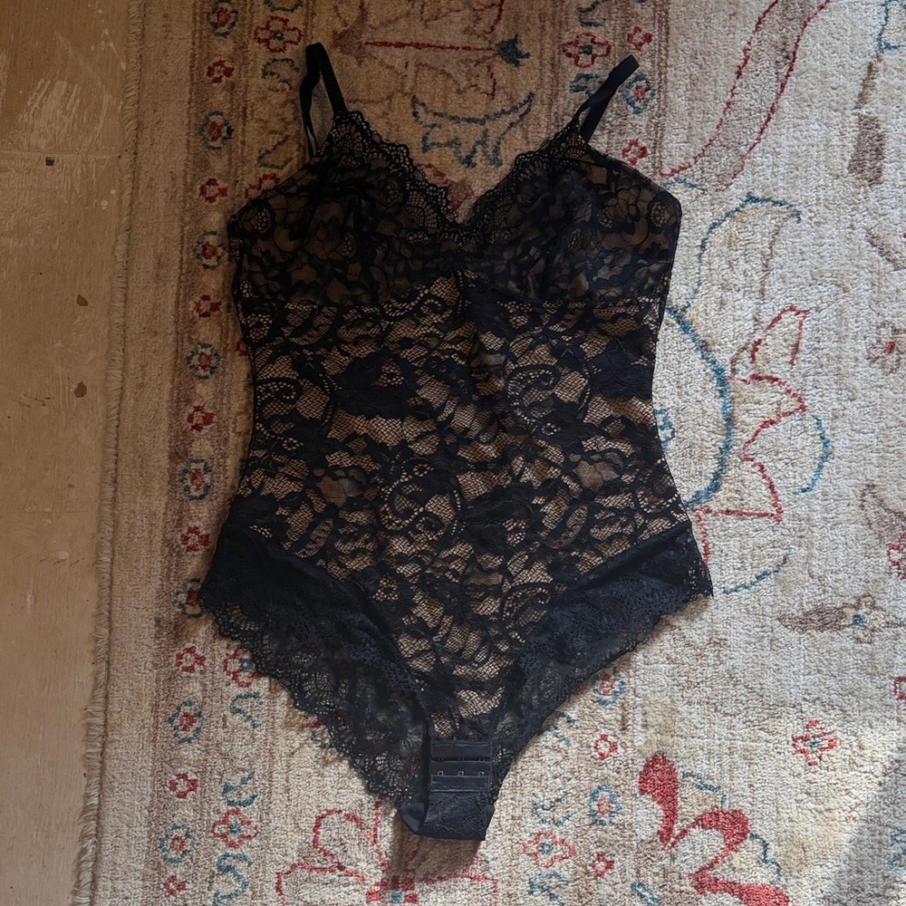 Elegant Black Lace Bodysuit